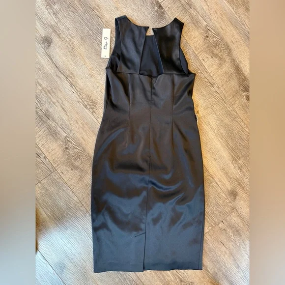 Eliza J Black Midi Dress with Embellished Waist - Picture 5 of 9